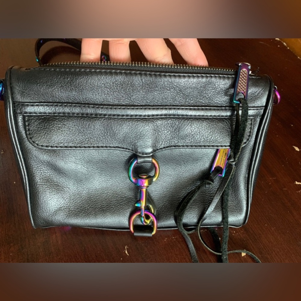 Rebecca Minkoff Mini MAC Oil Slick Iridescent Crossbody Shoulder Bag Purse - Picture 2 of 16